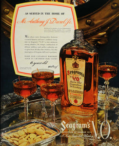 1936 Ad Seagram VO Whiskey Canadian Anthony Drexel Fine - ORIGINAL F6A