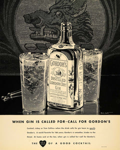 1935 Ad Gordon's Distilled London Dry Gin Irwin Smith - ORIGINAL ADVERTISING F6A