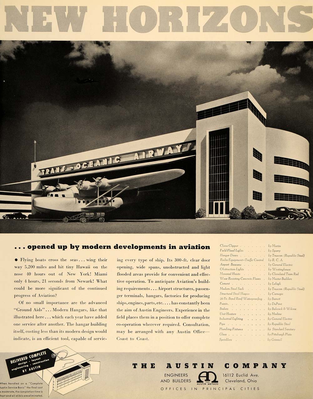 1936 Ad Trans-Oceanic Airways Austin Airplanes Engine - ORIGINAL ADVERTISING F6A