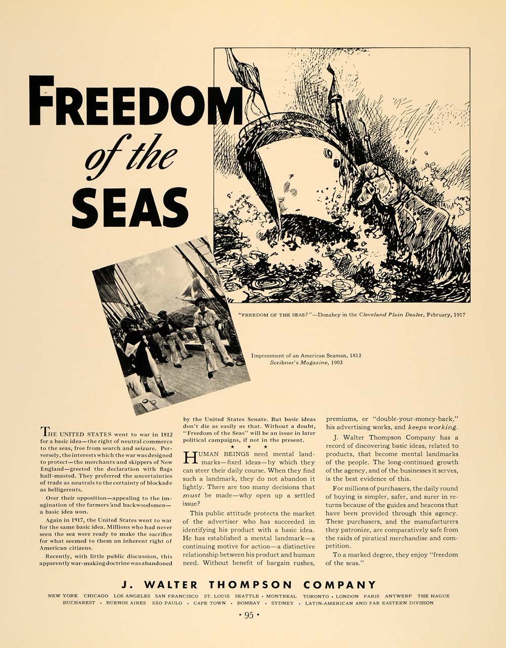 1936 Ad Advertising Company J. Walter Thompson Agency - ORIGINAL