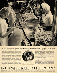 1936 Ad International Salt Canning Industry Sterling - ORIGINAL ADVERTISING F6A