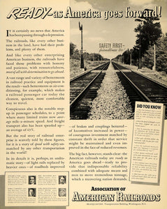 1936 Ad American Railroad Carmody Edgar Vail Schumann - ORIGINAL ADVERTISING F6A