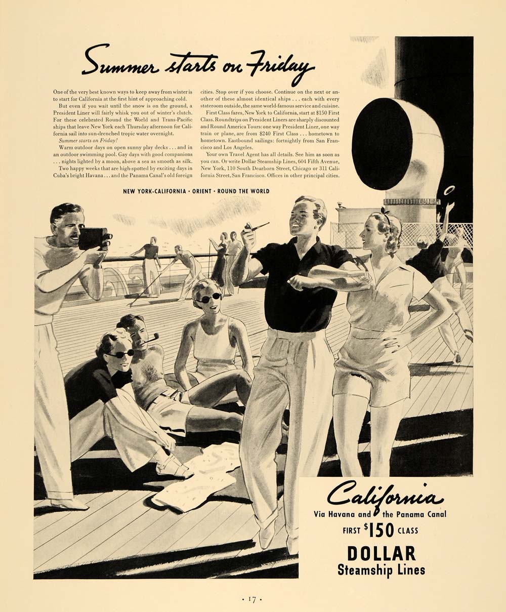 1935 Ad California Steamship Line Boat Cruise Travel - ORIGINAL ADVERTISING F6A