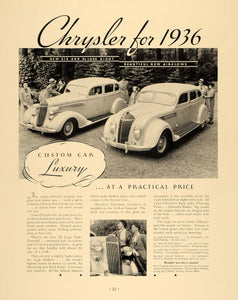 1935 Ad Chrysler Car Automobile Luxury Airflow Imperial - ORIGINAL F6A