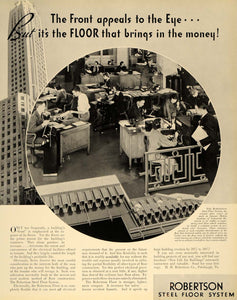 1935 Ad Robertson Steel Floor System Office Raceway - ORIGINAL ADVERTISING F6A