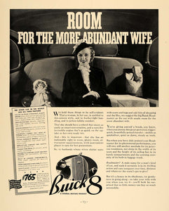 1936 Ad General Motor Buick 8 Roadmaster Vehicle Wife - ORIGINAL ADVERTISING F6A