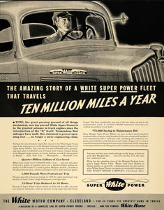 1940 Ad White Motor Power Engine Vintage Truck Driver - ORIGINAL ADVERTISING F6A