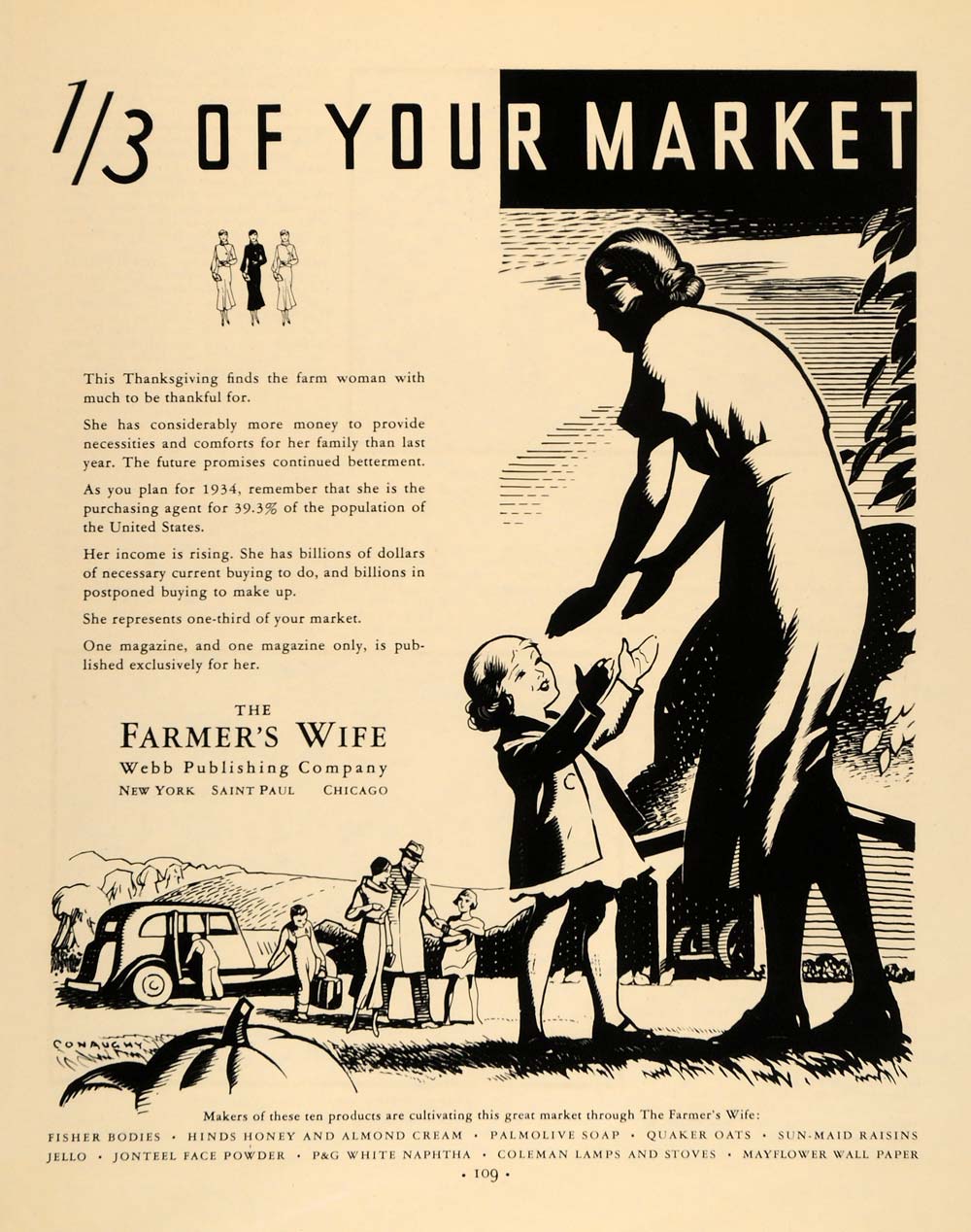 1933 Ad Farmers Wife Magazine Webb Publishing Thanxgivn - ORIGINAL F6A