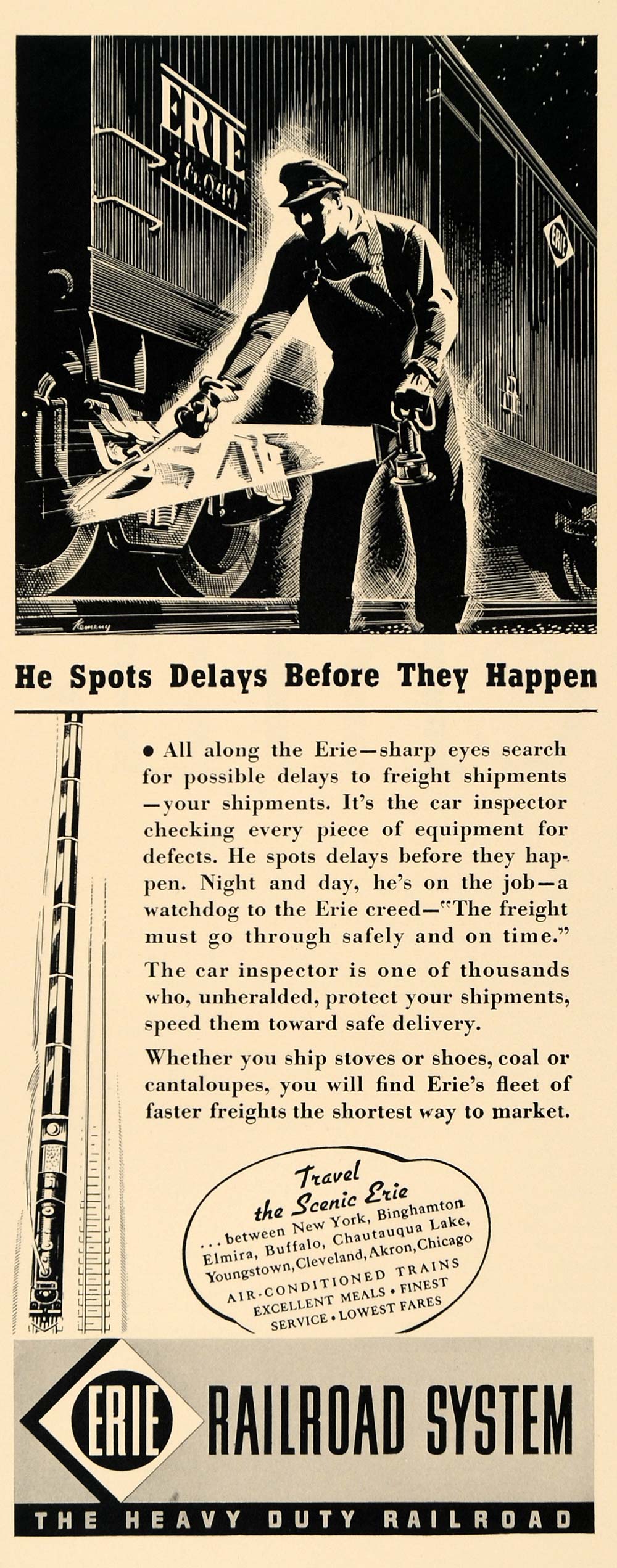 1936 Ad Erie Railroad Freight Train Fleet Shipping - ORIGINAL ADVERTISING F6B