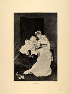 1896 G. Dubufe Portraits Children Baby Girl Family - ORIGINAL HISTORIC FAI10