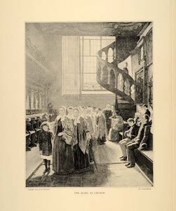 1896 Adolph Schlabitz Blind Chapel Church Charity Girls ORIGINAL HISTORIC FAI10