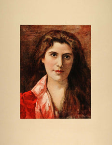 1893 Typogravure Portrait Girl Mignon Henri Gervex NICE - ORIGINAL FAI1