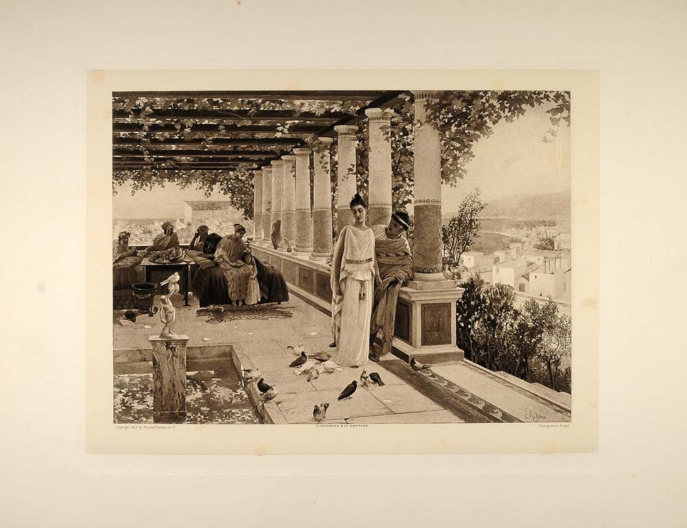 1893 Photogravure Roman Lovers Betrothed G. Rochegrosse - ORIGINAL FAI ...
