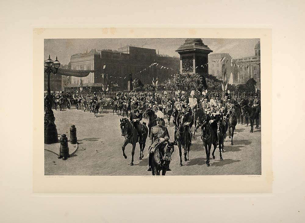 1893 Photogravure Royalty Procession Victoria Jubilee - ORIGINAL FAI1
