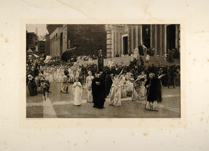 1893 Photogravure Flagellants Procession Carl von Marr - ORIGINAL FAI1