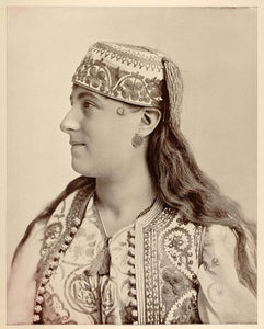 1893 Chicago World's Fair Portrait Jewish Woman Jew Ethnic Costume Hat Historic