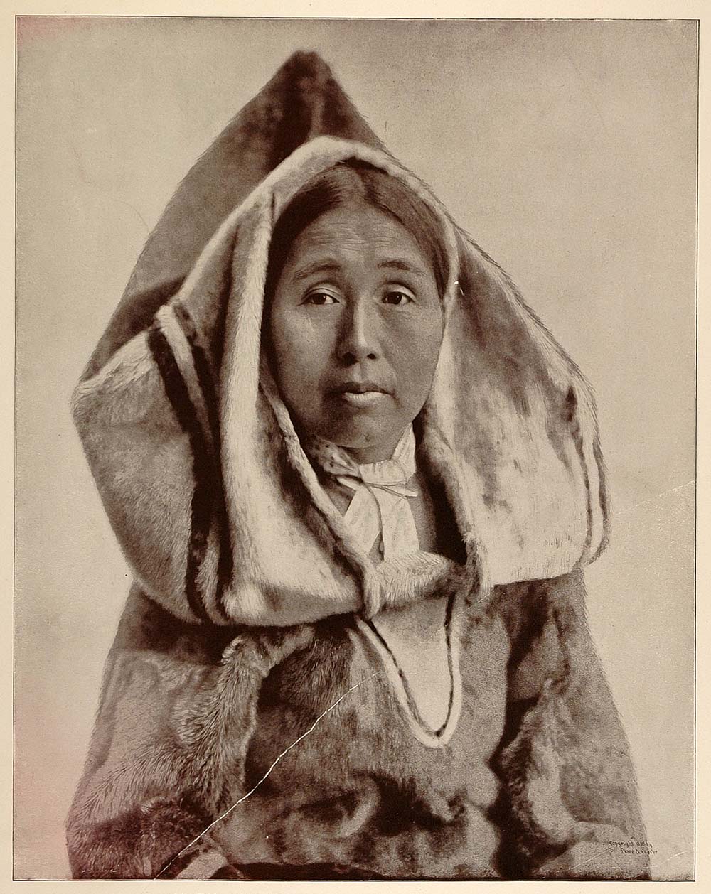 1893 Chicago World's Fair Ethnic Portrait Eskimo Woman Labrador Inuit Costume