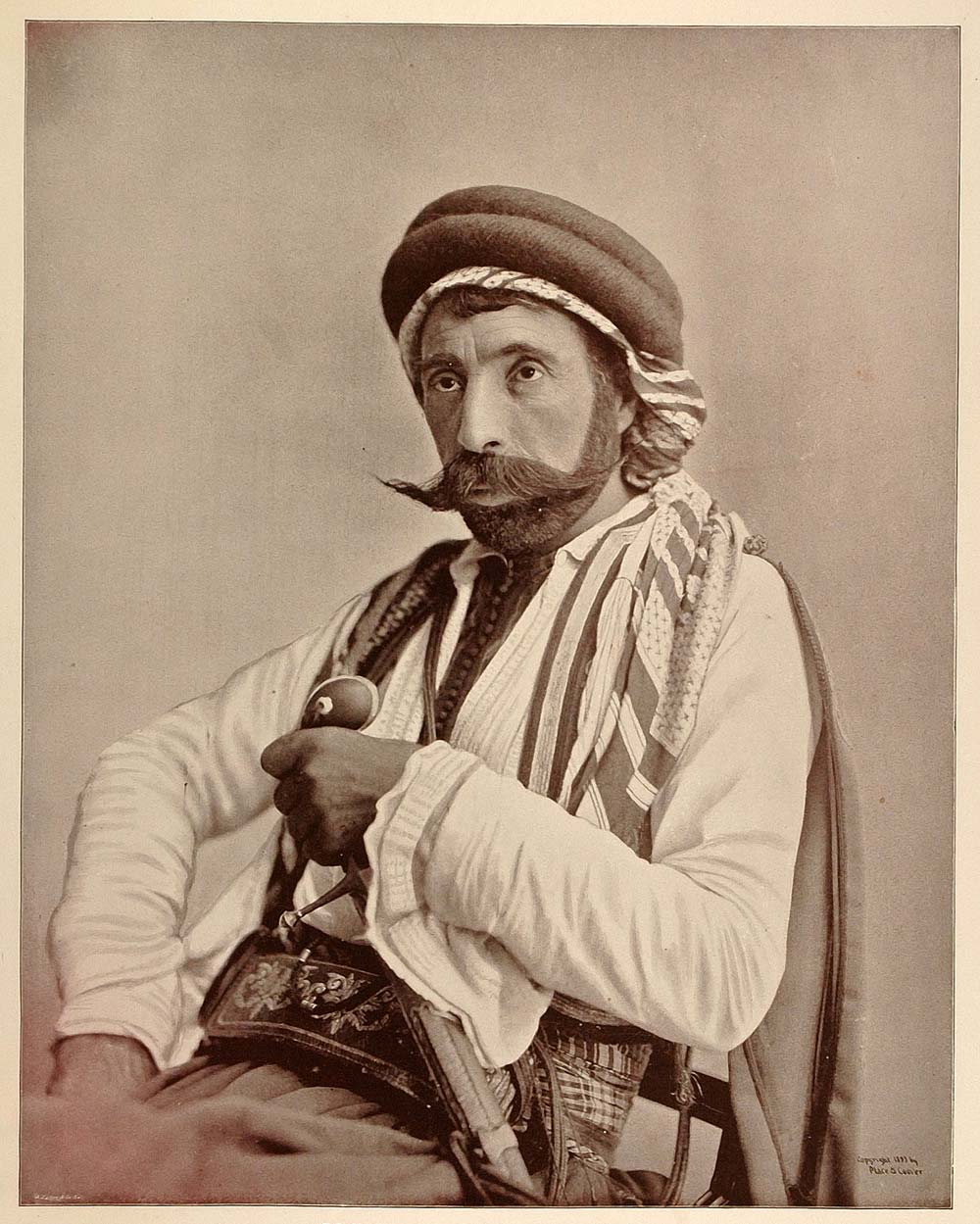 1893 Chicago World's Fair Portrait Arab Man Prince Sheik Middle Eastern Costume