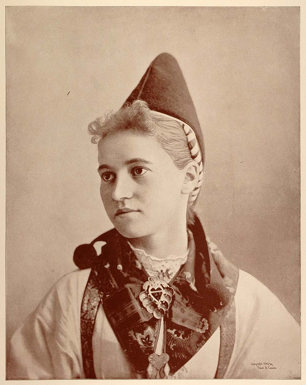 1893 Chicago World's Fair Ethnic Portrait Swedish Woman Sweden Costume Historic