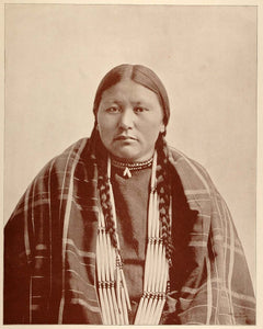 1893 Chicago World's Fair Portrait Lakota Sioux Indian Woman Ethnic Costume Robe