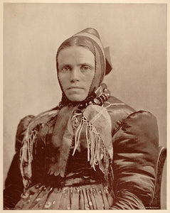 1893 Chicago World's Fair Portrait German Peasant Woman Dress Costume Historic