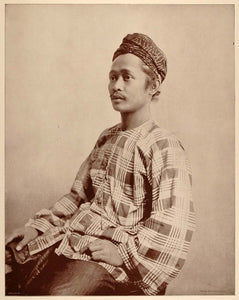 1893 Chicago World's Fair Ethnic Portrait Javanese Man Java Costume Historic