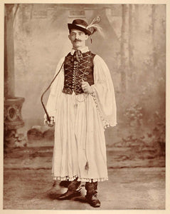 1893 Chicago World's Fair Portrait Hungarian Gypsy Man Roma Romani Costume Hat