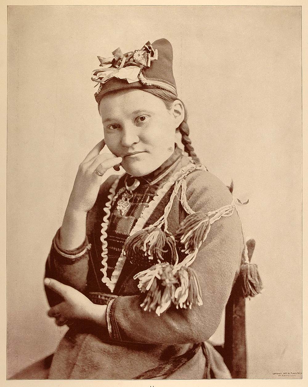 1893 Chicago World's Fair Ethnic Portrait Sami Woman Lapland Costume Dress Hat