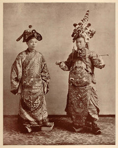 1893 Chicago World's Fair Portrait Chinese Actors Costume China Theatre Historic