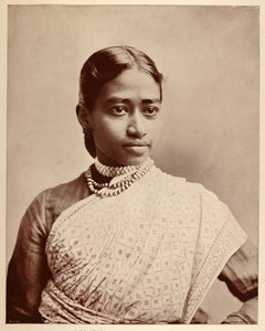 1893 Chicago Worlds Fair Portrait Indian Woman Ceylon Sri Lanka Costume Historic
