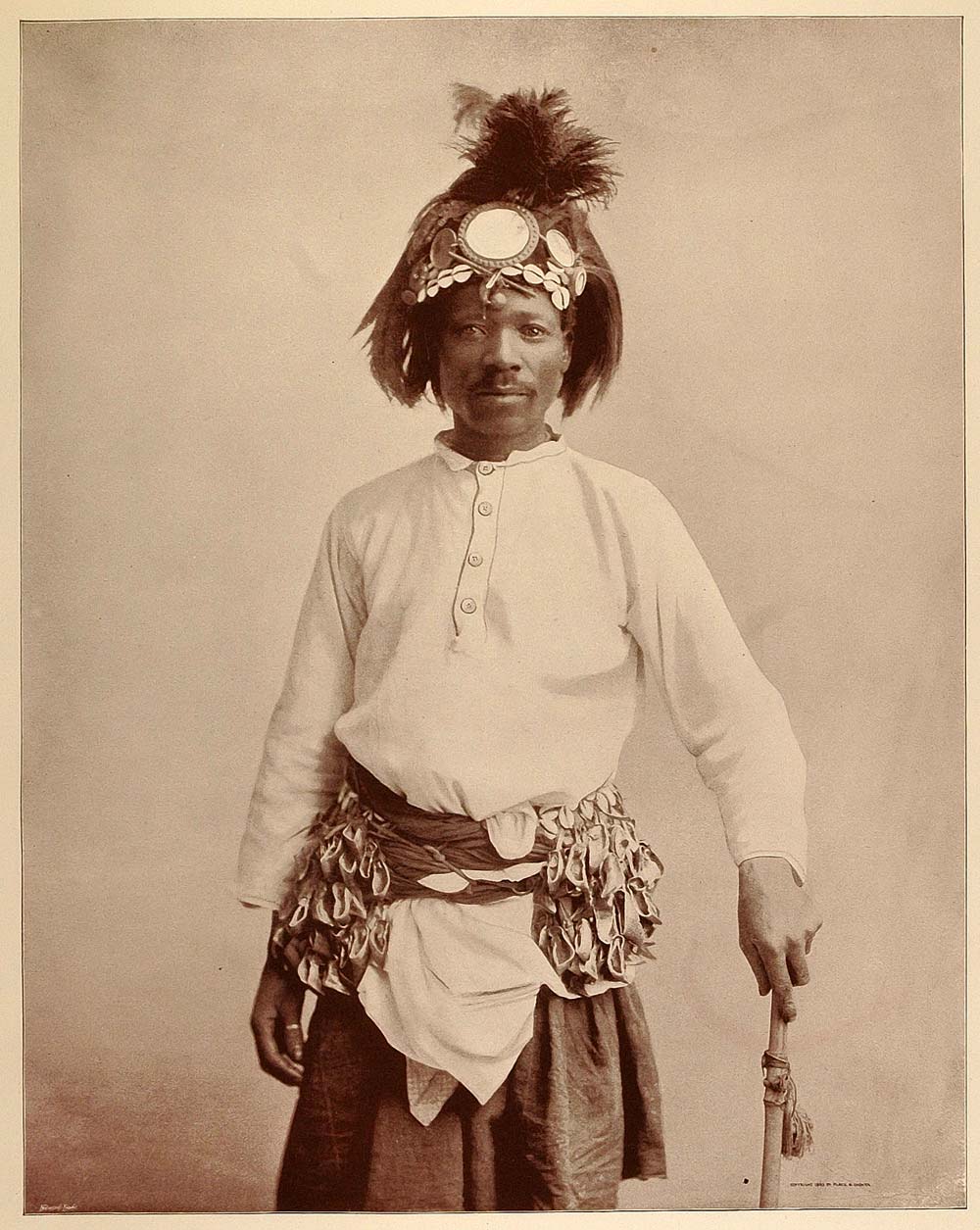 1893 Chicago World's Fair Portrait Sudanese Man Dancer Dance Costume Historic