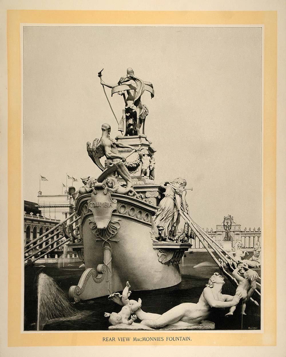1893 Chicago World's Fair MacMonnies Fountain Sculpture Statues William FAI3