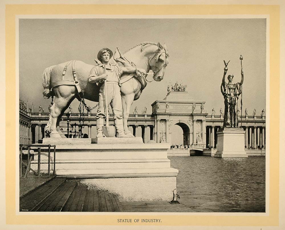 1893 Chicago World's Fair Statue Industry W. H. Jackson - ORIGINAL FAI3