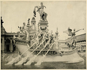 1893 Chicago Worlds Fair Columbian Fountain MacMonnies ORIGINAL HISTORIC FAI4