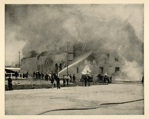 1893 Chicago Worlds Fair Burning Cold Storage Building ORIGINAL HISTORIC FAI4