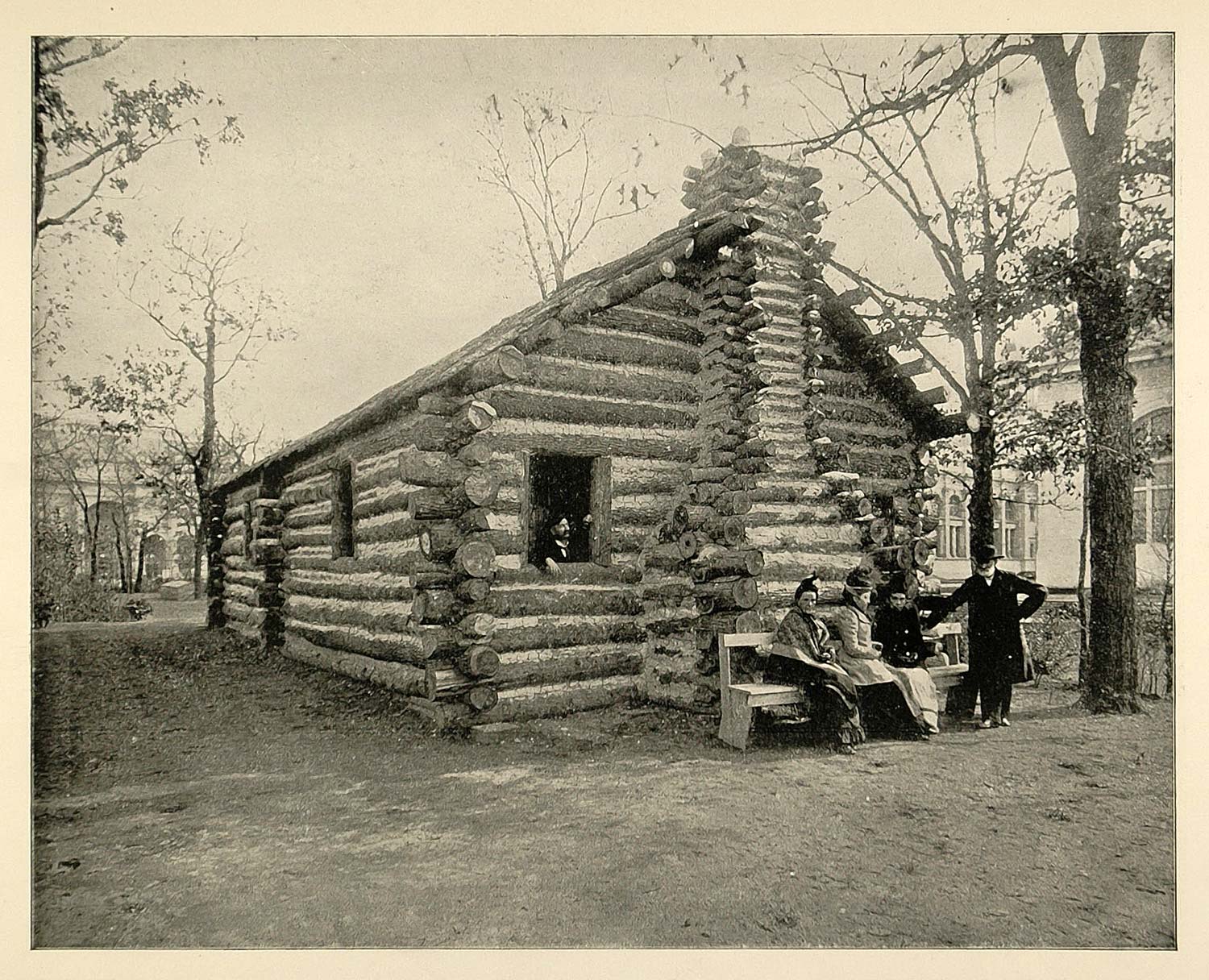 1893 Chicago Worlds Fair Hunter's Cabin Wooded Island ORIGINAL HISTORIC FAI4