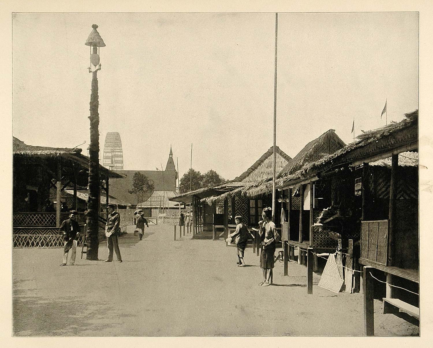1893 Chicago Worlds Fair Javanese Settlement Cottages ORIGINAL HISTORIC FAI4
