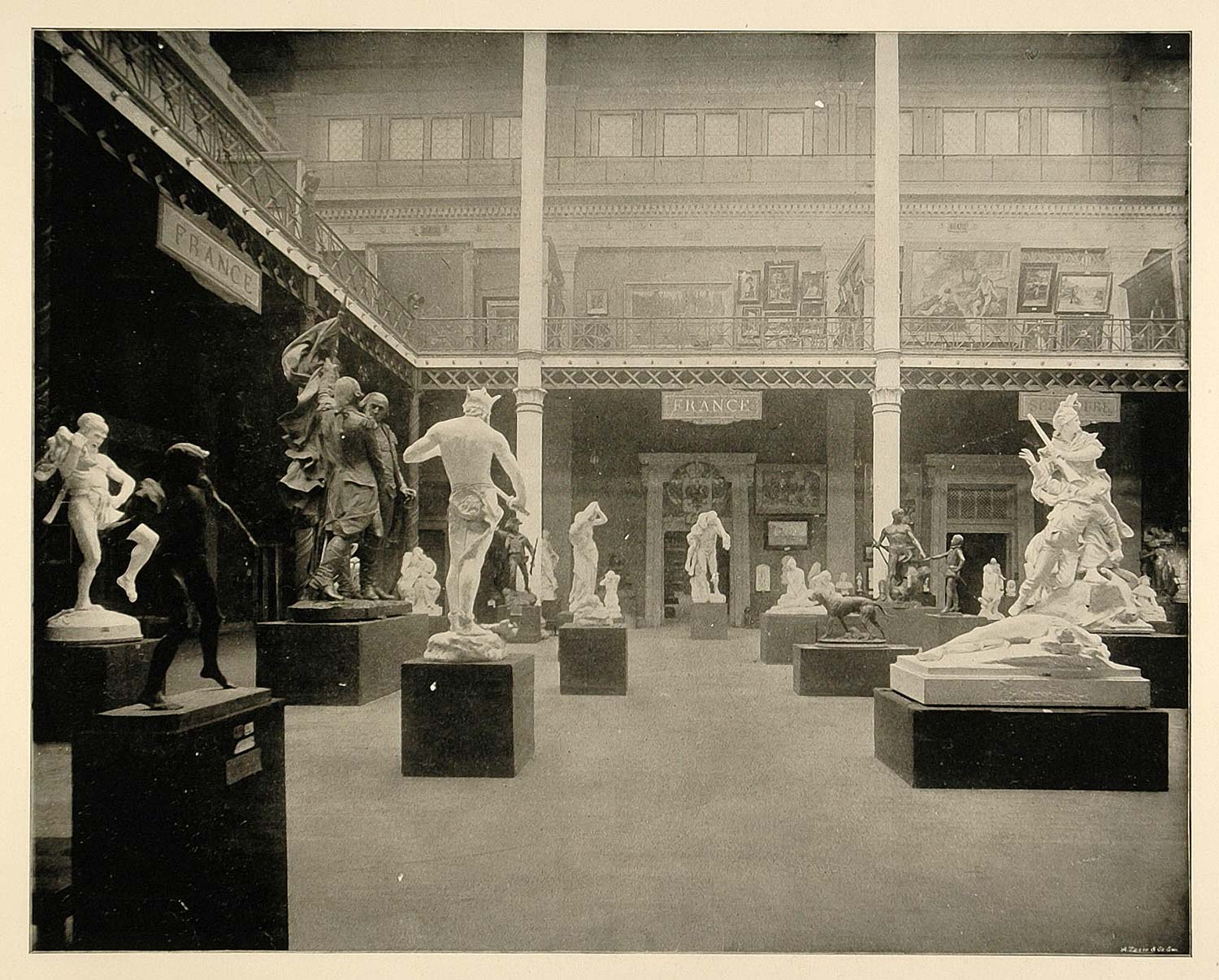 1893 Chicago Worlds Fair French Sculpture Art Palace - ORIGINAL HISTORIC FAI4