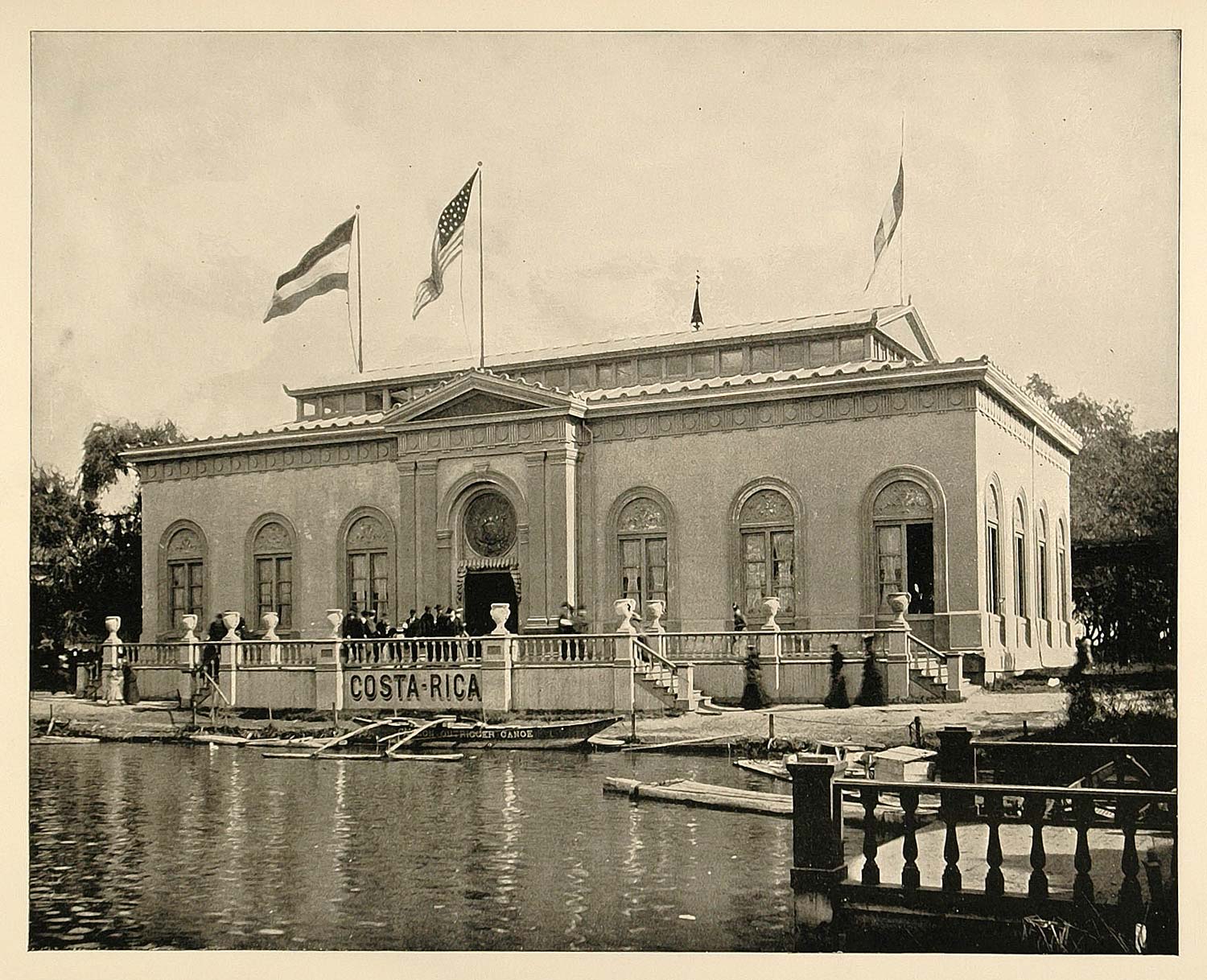 1893 Chicago Worlds Fair Costa Rica's Building Doric - ORIGINAL HISTORIC FAI4