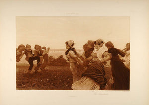 1896 Peasant Folk Dancing Italy Angelo dall Oca Bianca - ORIGINAL FAI5