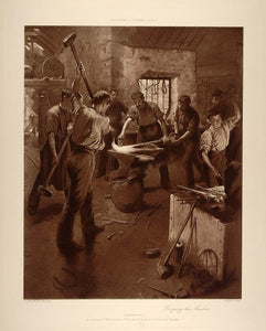 1896 Blacksmith Shop Anvil Forge Anchor Stanhope Forbes - ORIGINAL FAI5