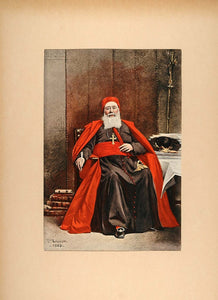 1896 Print Cardinal Lavigerie Cassock Pectorale Bonnat - ORIGINAL FAI5