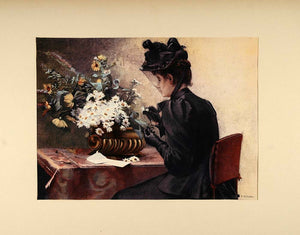 1896 Print Parisienne Lady Fanny Fleury Daisy Petals - ORIGINAL FAI5
