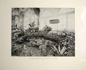1896 Print 1893 Chicago World's Fair Japan Horticultural Exhibit Flowers FAI7