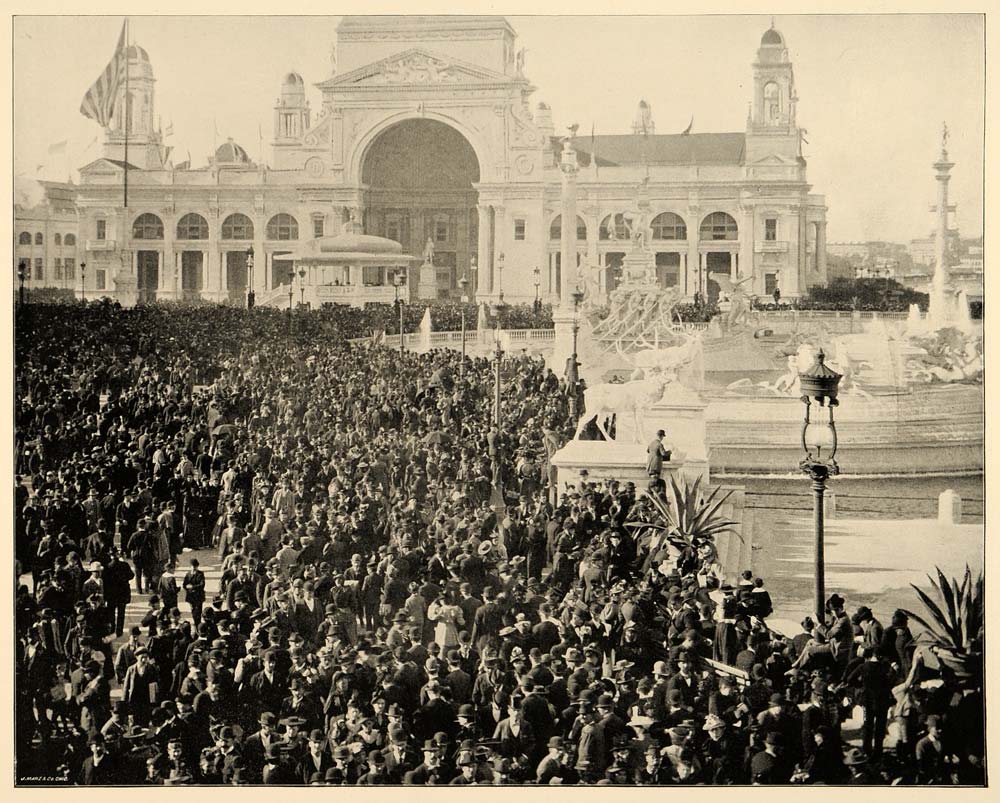 1893 Chicago Day World's Fair Oct. 9 Crowd Prints SET ORIGINAL HISTORIC IMAGE