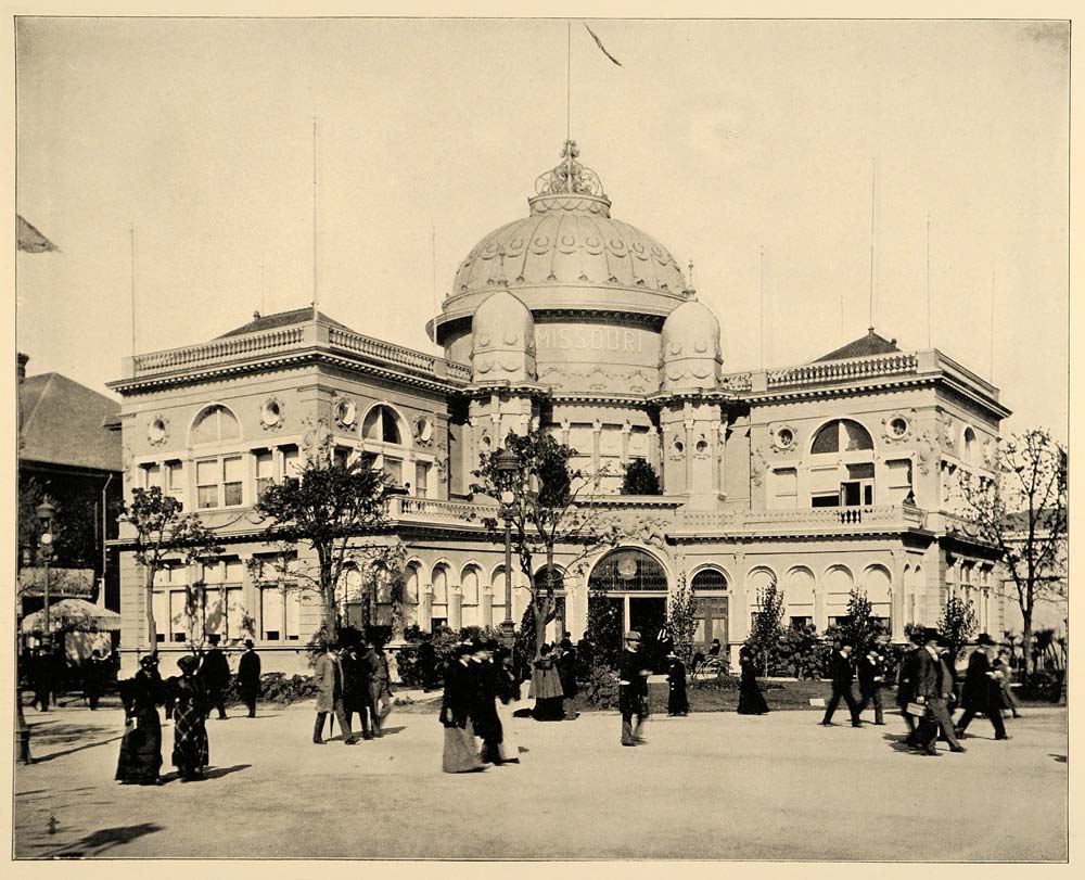 1893 Chicago World's Fair Missouri State Building Print ORIGINAL HISTORIC IMAGE