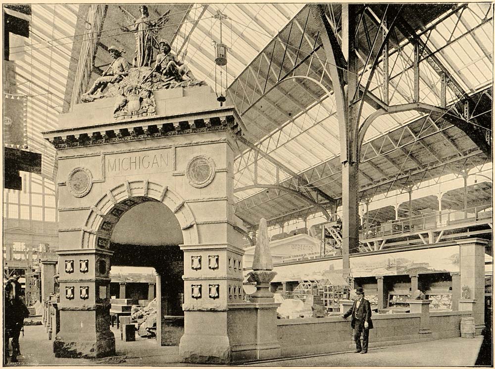 1893 Chicago World's Fair Michigan Pavilion Exhibit - ORIGINAL HISTORIC IMAGE