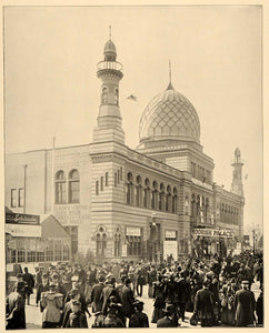 1893 Chicago World's Fair Moorish Palace Halligan Print ORIGINAL HISTORIC IMAGE