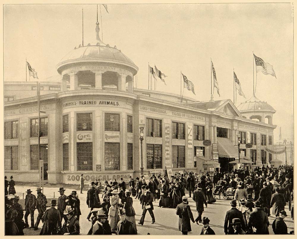 1893 Chicago World's Fair Hagenbeck's Menagerie Print ORIGINAL HISTORIC IMAGE