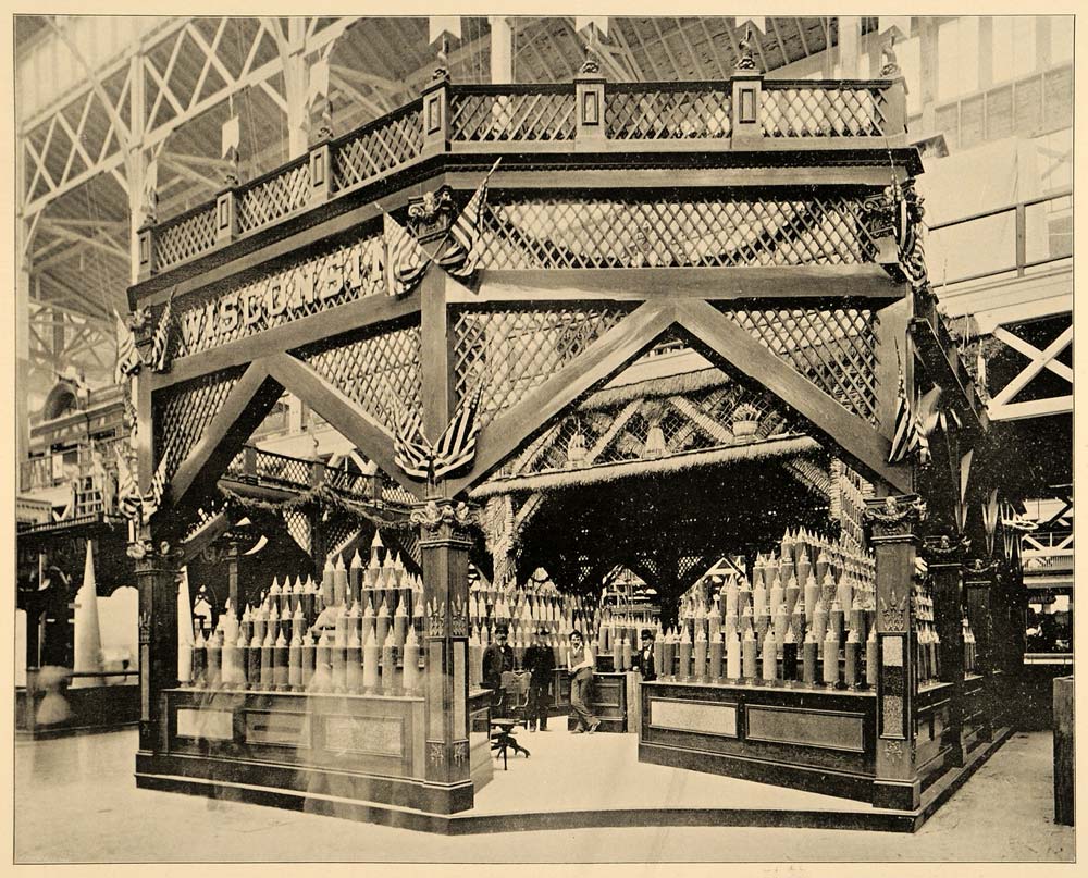 1893 Chicago World's Fair Wisconsin Exhibit Halligan - ORIGINAL HISTORIC IMAGE